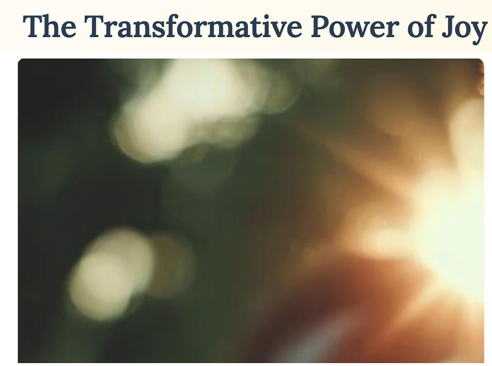 TRANSFORMING POWER OF JOY
