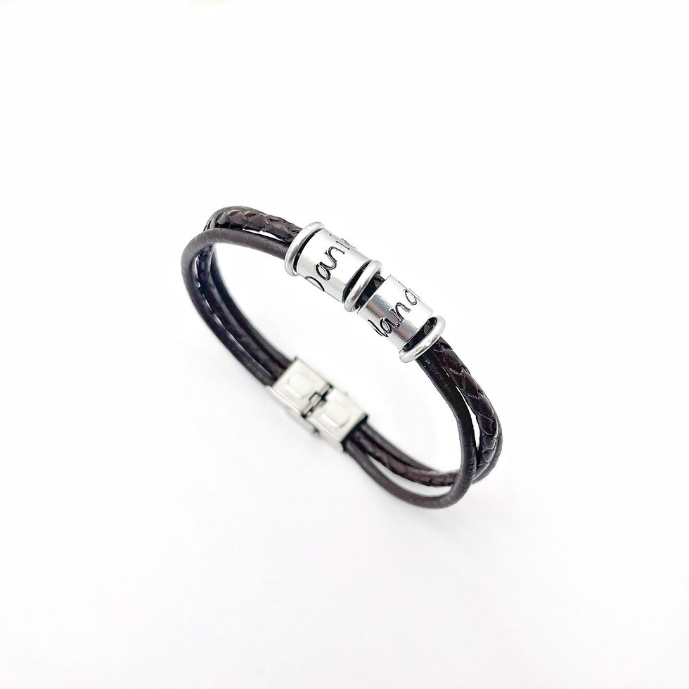 Miniatura: Pulsera de cuero personalizada con dos nombres para hombre.jpg