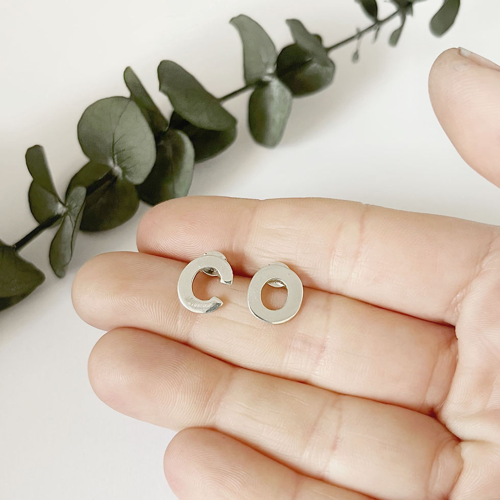Miniatura: vista lateral de los pendientes personalizados inicial