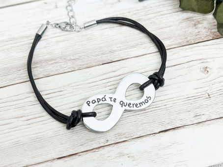 Pulsera infinito personalizada para hombre regalo para el Día del Padre
