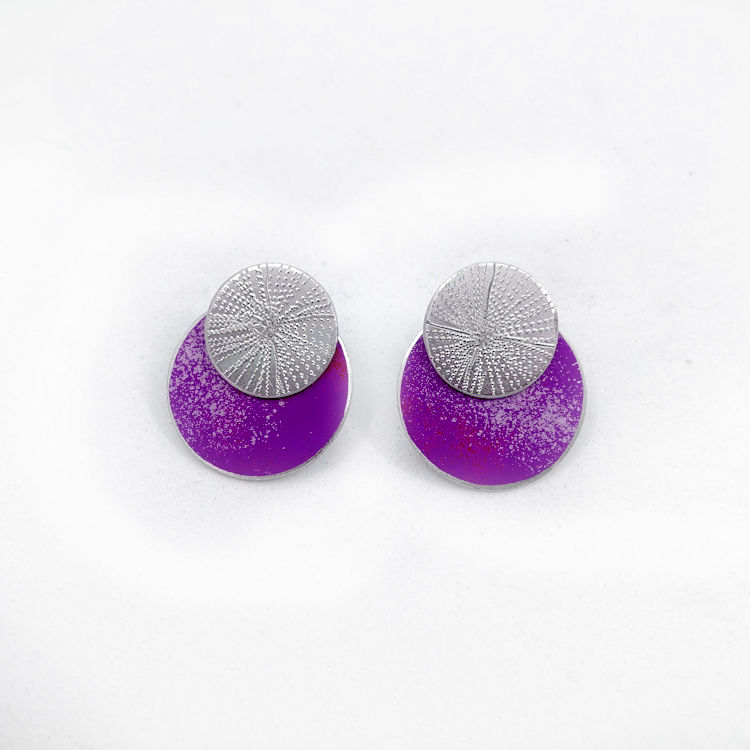 Miniatura: pendientes 3 en 1 pendientes esmaltados lila