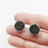 Miniatura: Pendientes Ágata druzy negra (aluminio)