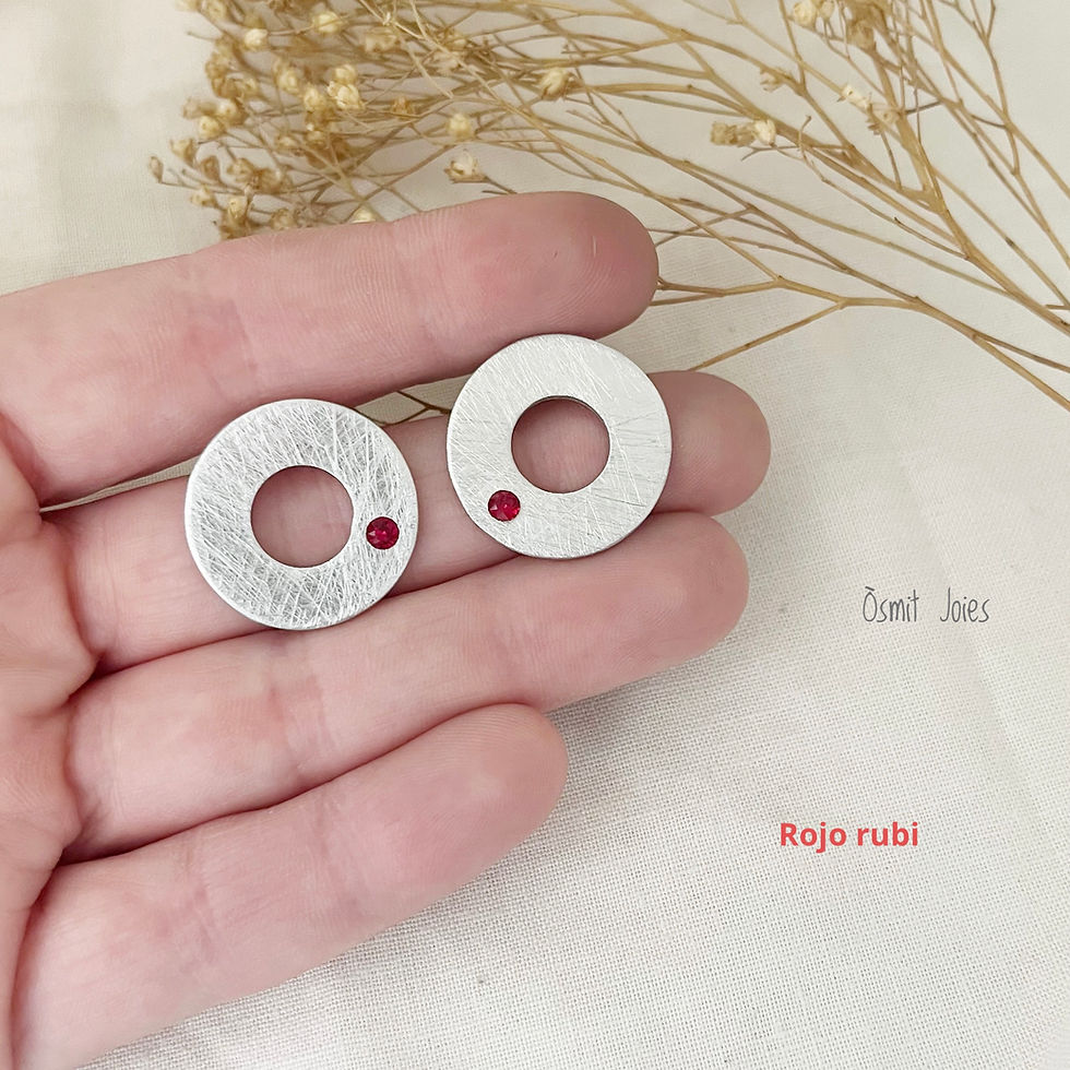 Miniatura: pendientes con cristal incrustado