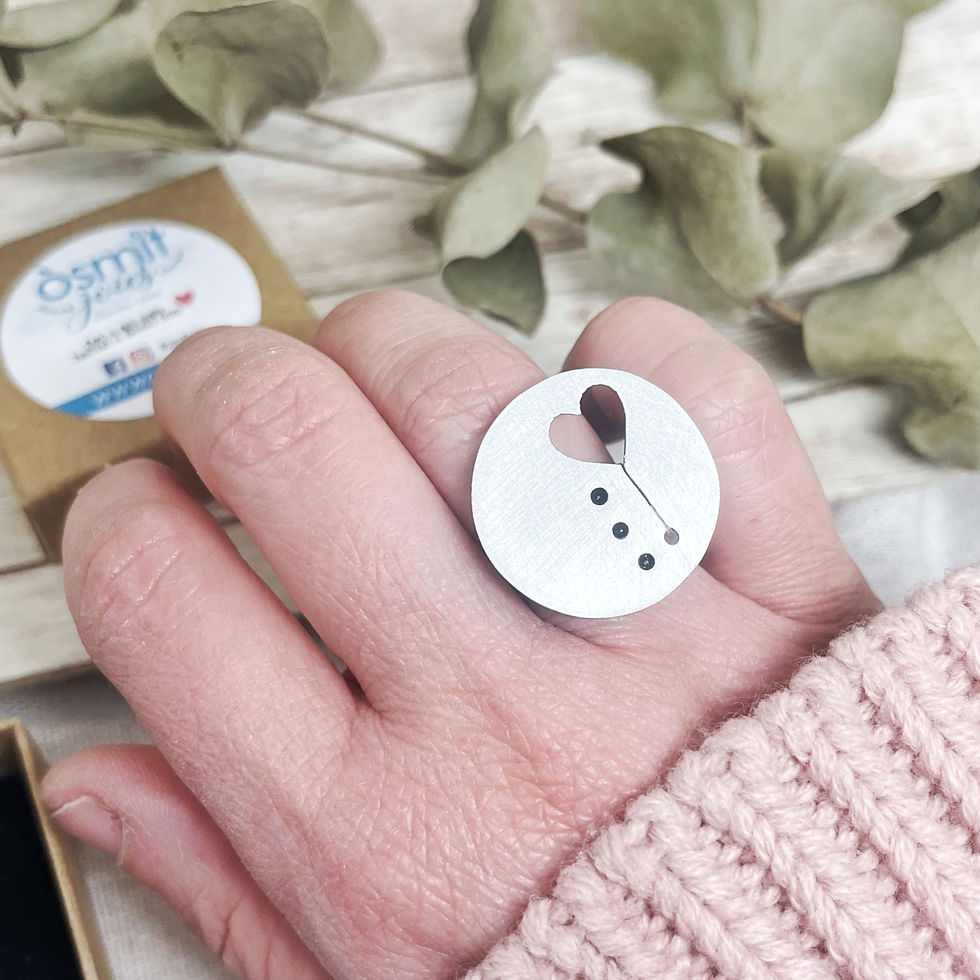 Anillo de Aluminio Artesanal Corazón | Ajustable y Hecho a Mano