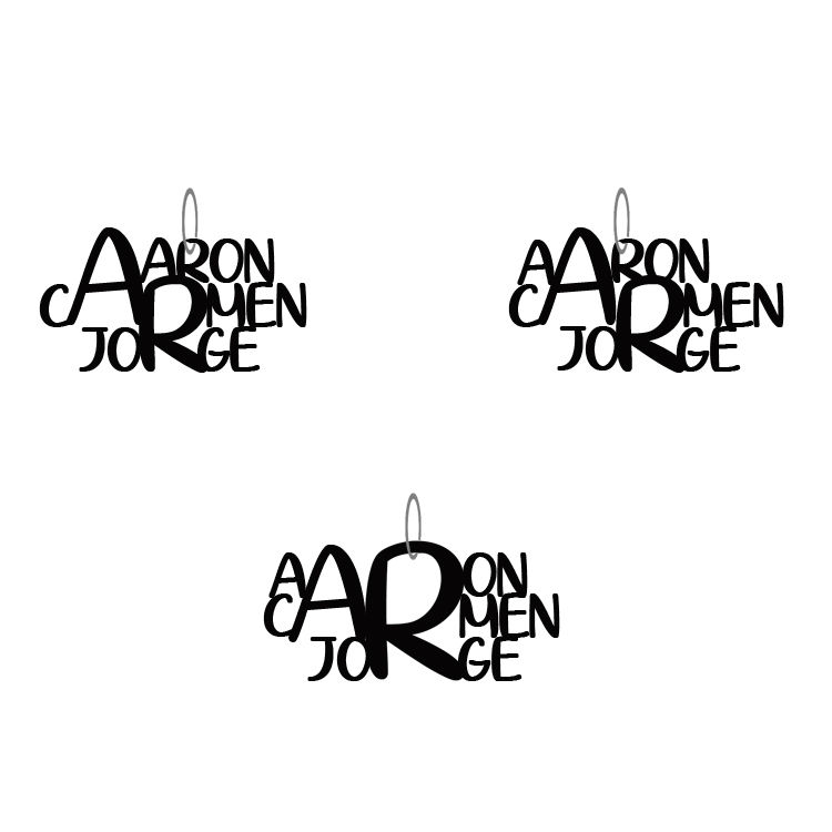 Miniatura: diseños del colgante de aluminio con nombres hijos