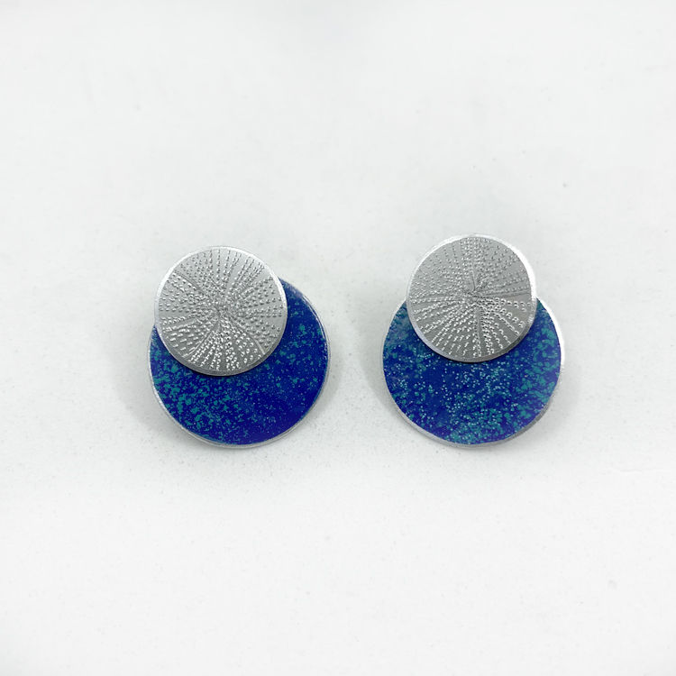 Miniatura: pendientes 3 en 1 pendientes esmaltados azul