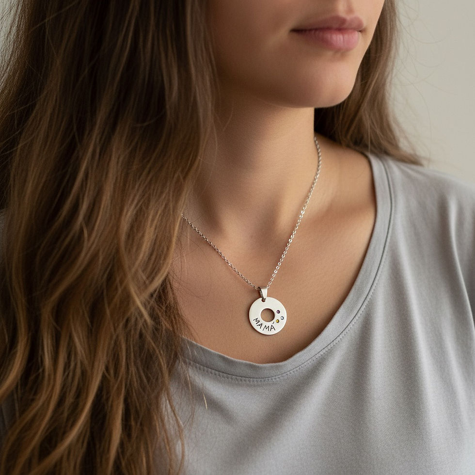 modelo con el colgante de aluminio personalizado para mamá con cristales