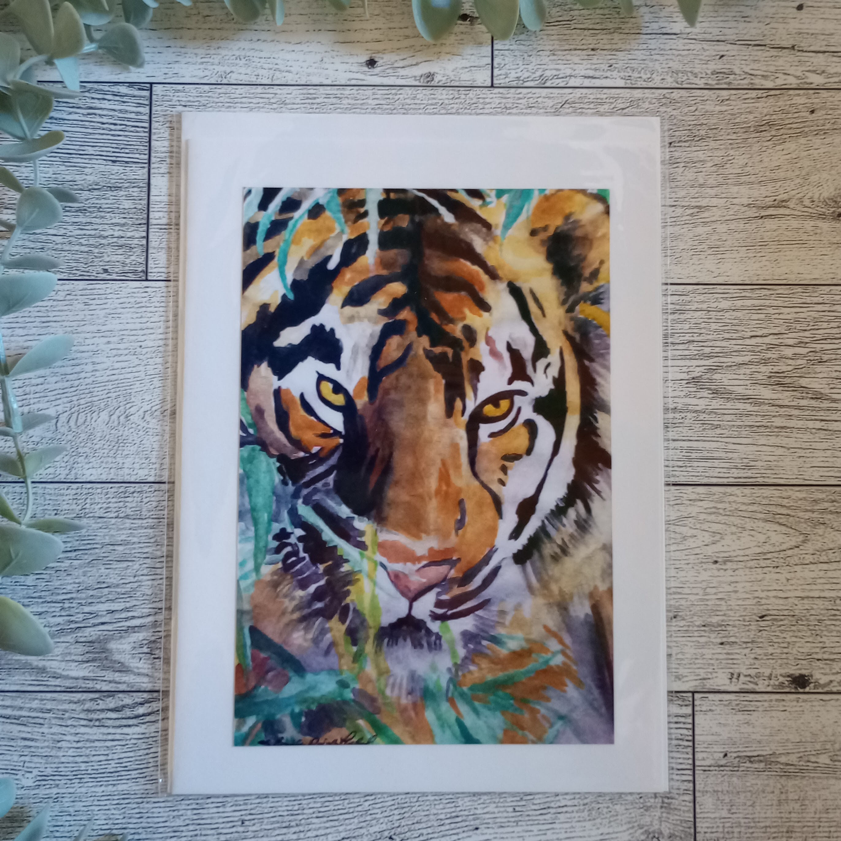 Tiger Watercolor Print Greeting Card