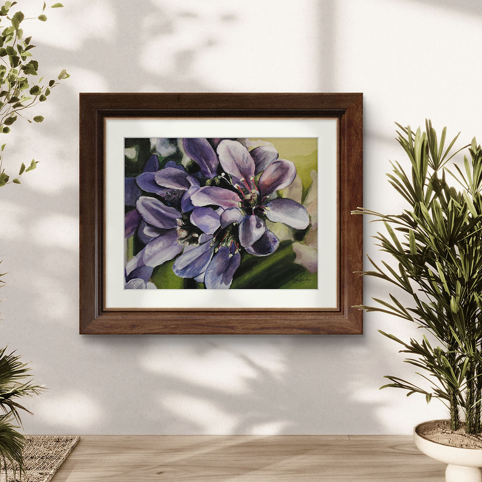Thumbnail: Purple Flowers Watercolor Painting Print
