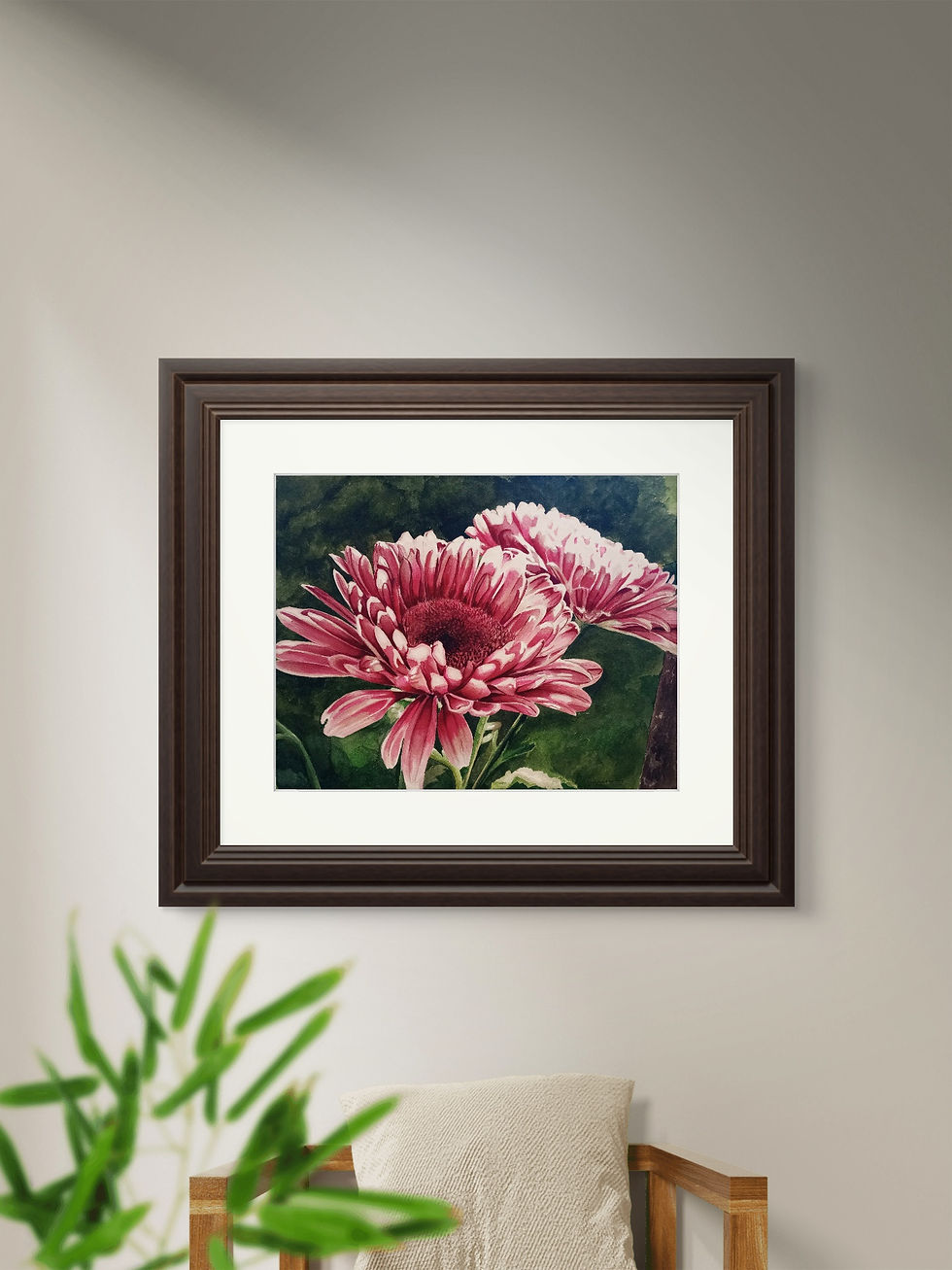 Thumbnail: Pink Gerber Daisies Watercolor Painting Print