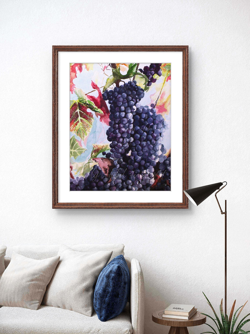 Thumbnail: Grapes Watercolor Painting Print
