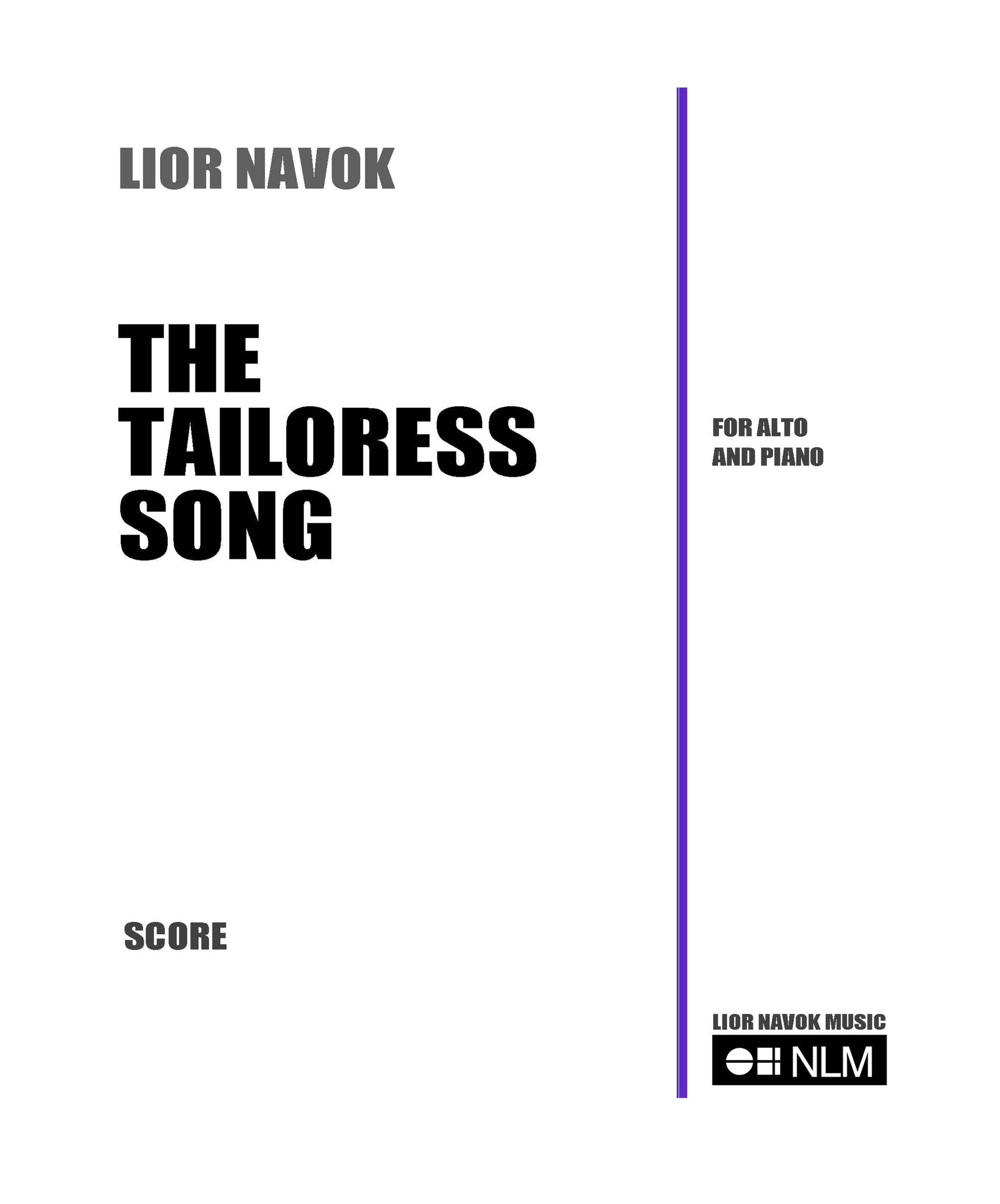 THE TAILORESS SONG alto piano