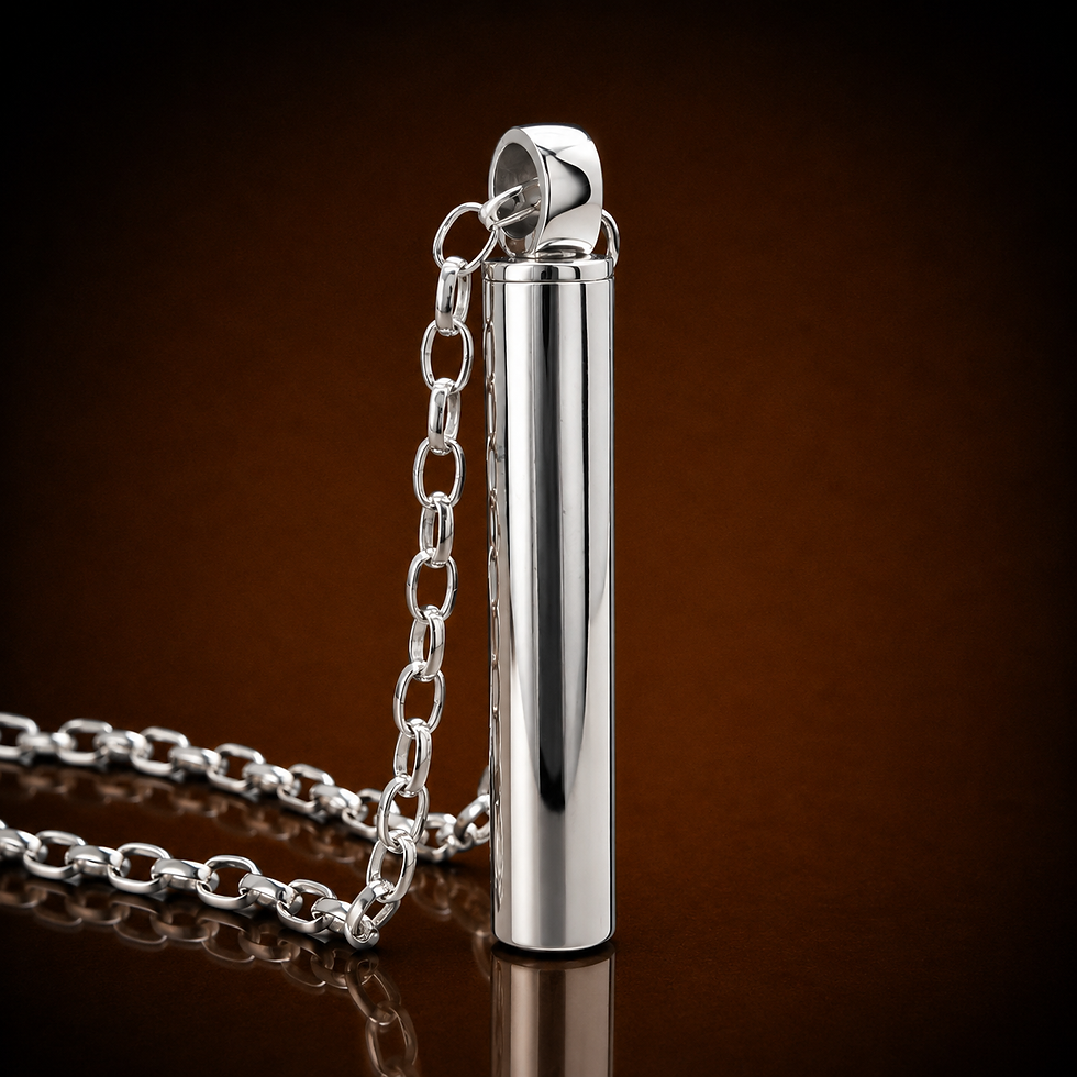 Minimalist Pillar Cremation Ashes Pendant - Standing