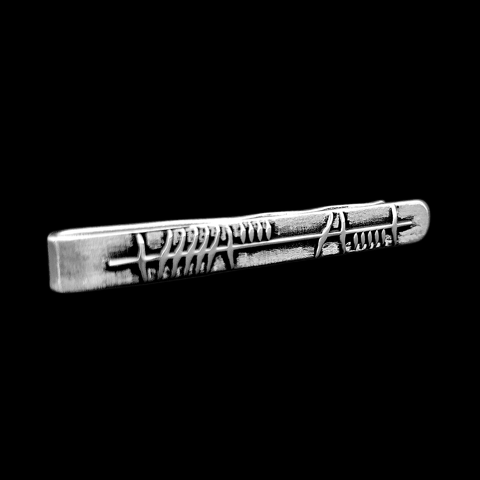 Thumbnail: Embossed Sterling Silver Ogham Tie Slide