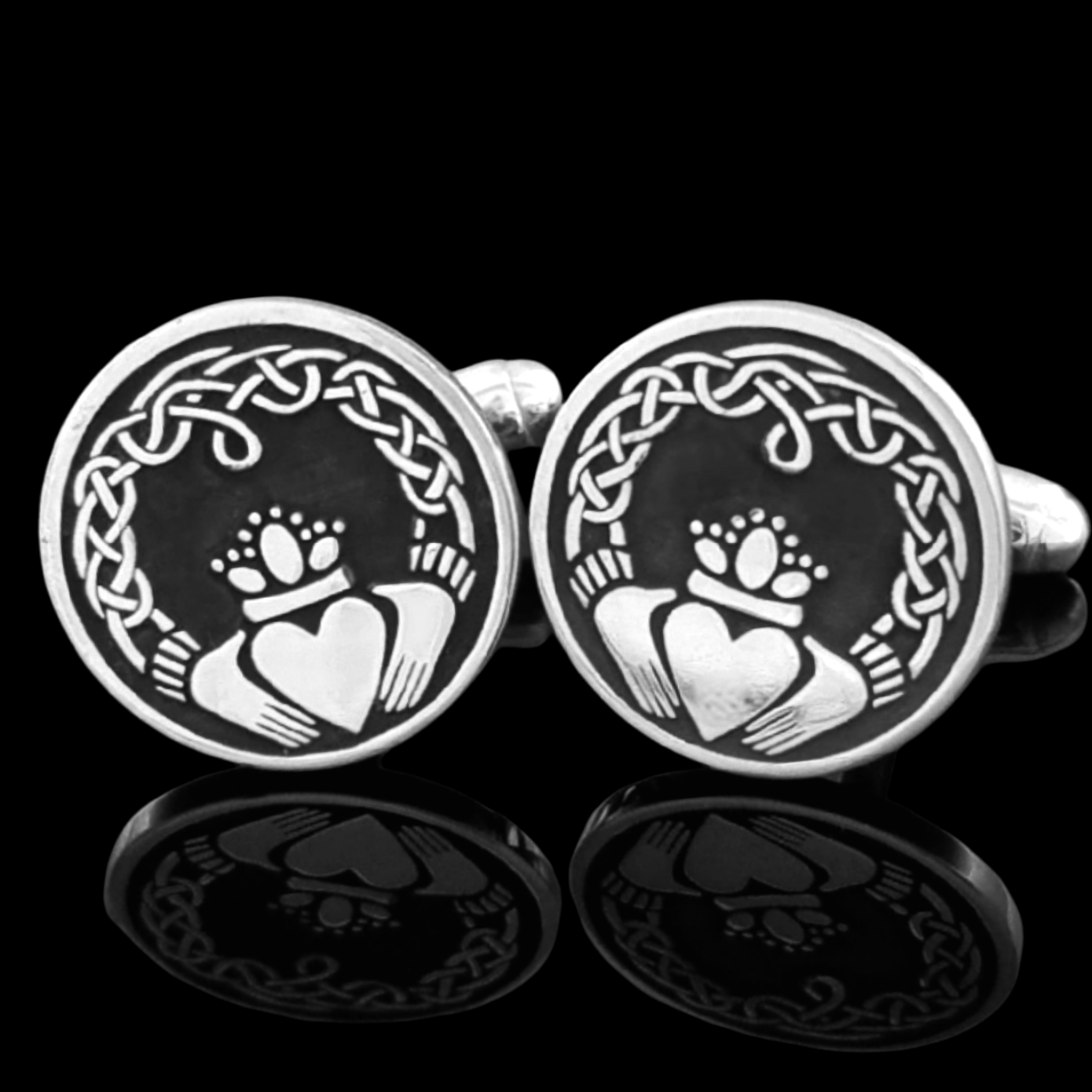 Claddagh Disc Cufflinks