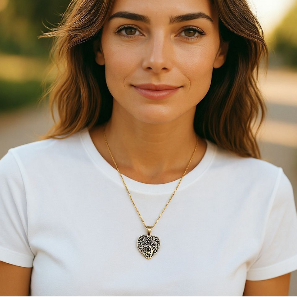 Thumbnail: Tree of Life Heart Cremation Keepsake Necklace Model