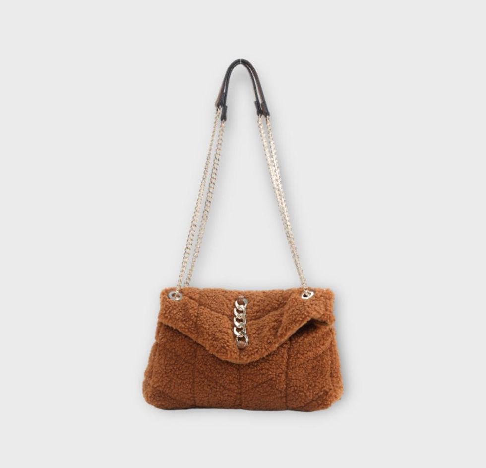 pochette camel mouton