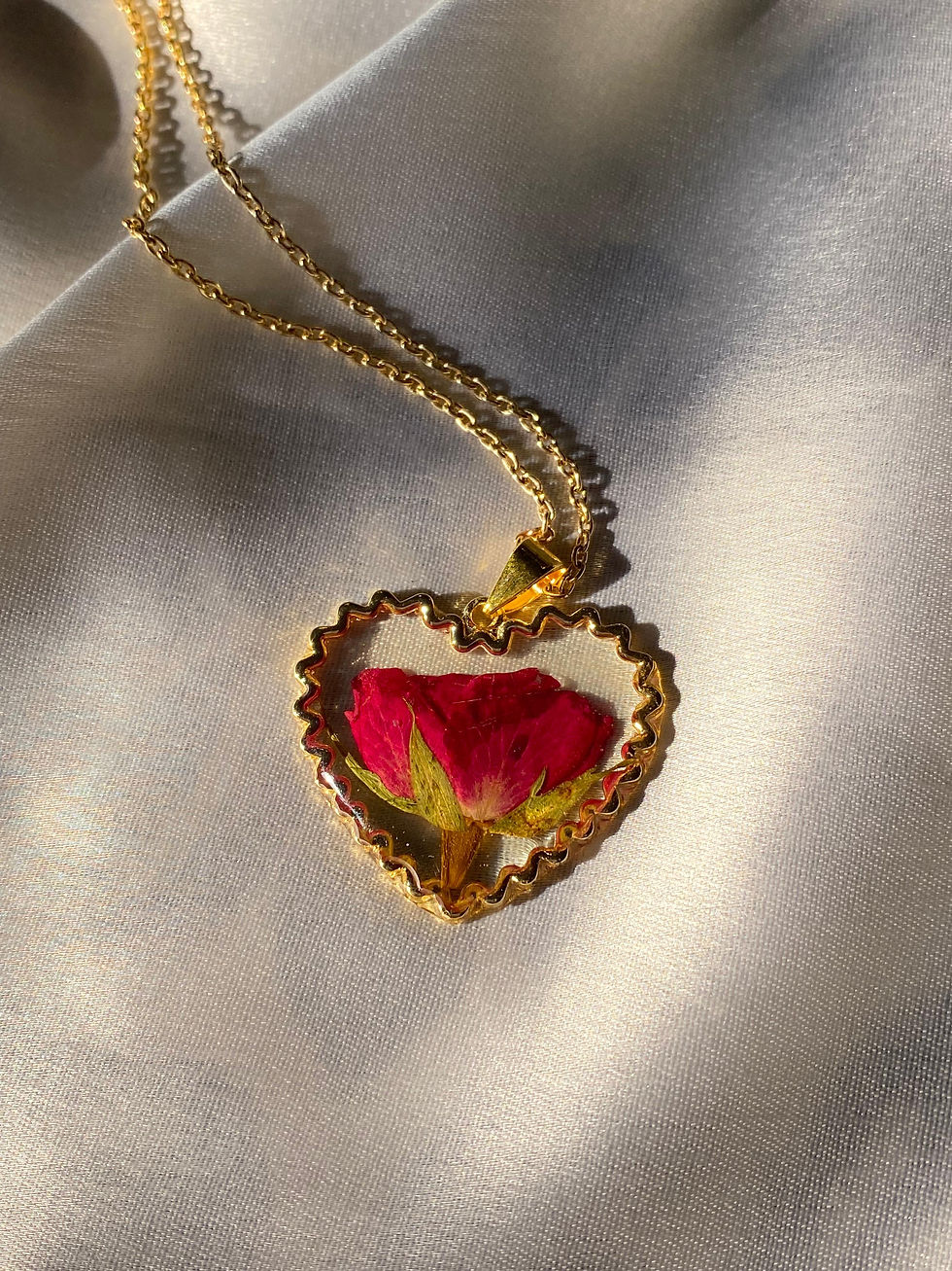 Thumbnail: 14K Gold Frame Rose Pendant