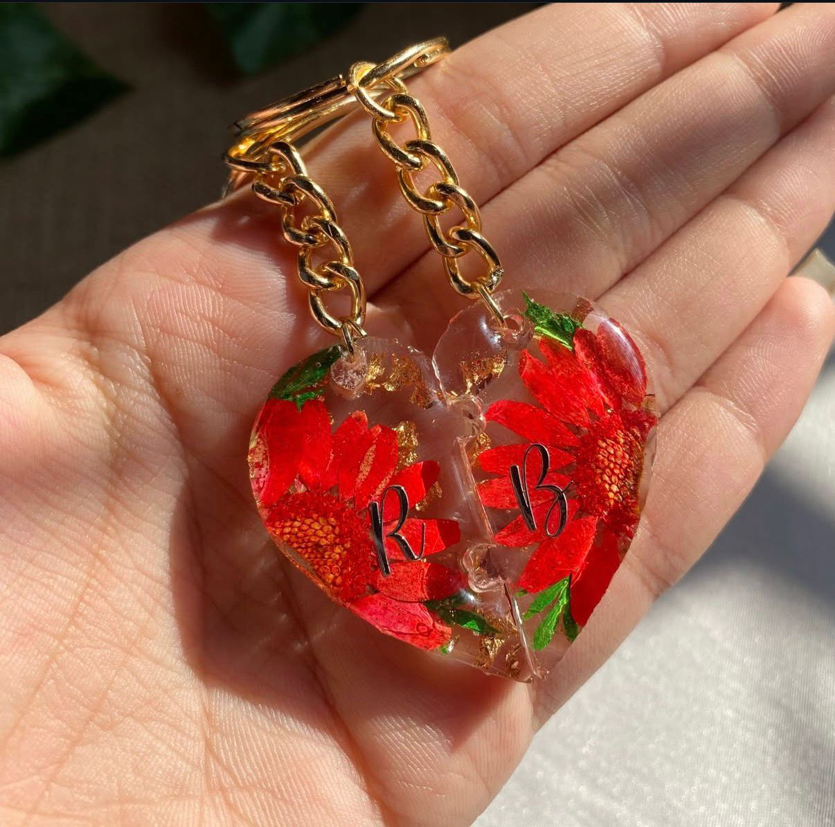 Heart Puzzle Keychain Duo