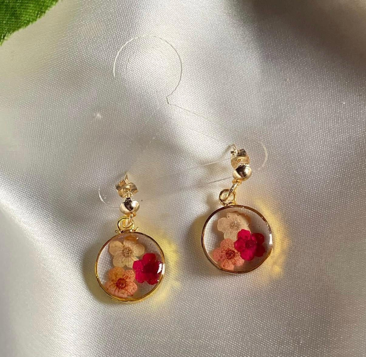 Tri Colour Plum Earrings