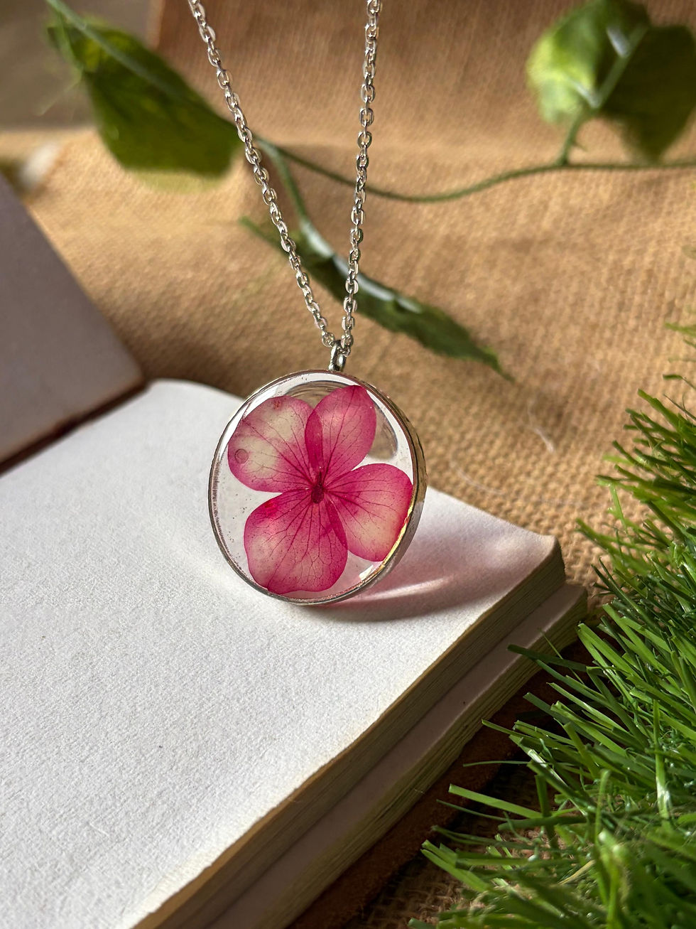 Thumbnail: Blush Hydrangea Frame Pendant