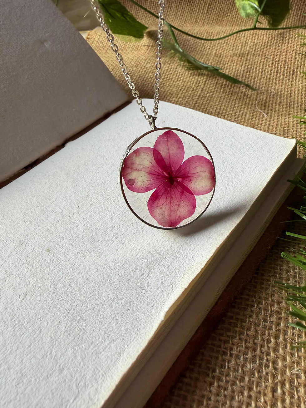 Thumbnail: Blush Hydrangea Frame Pendant