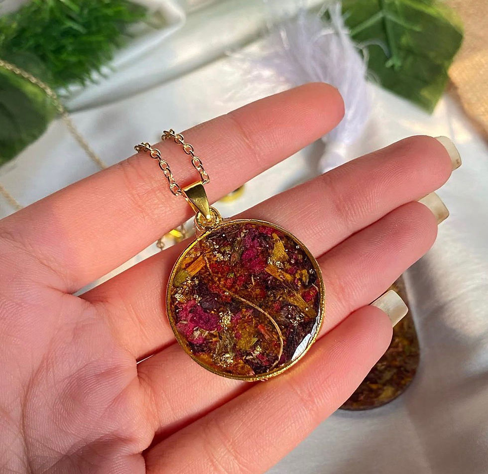 Thumbnail: Rose Preservation Bookmark, Earrings & Pendan