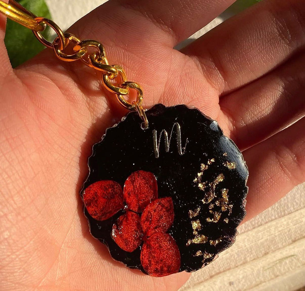 Thumbnail: Golden Initial Bloom Keychain0