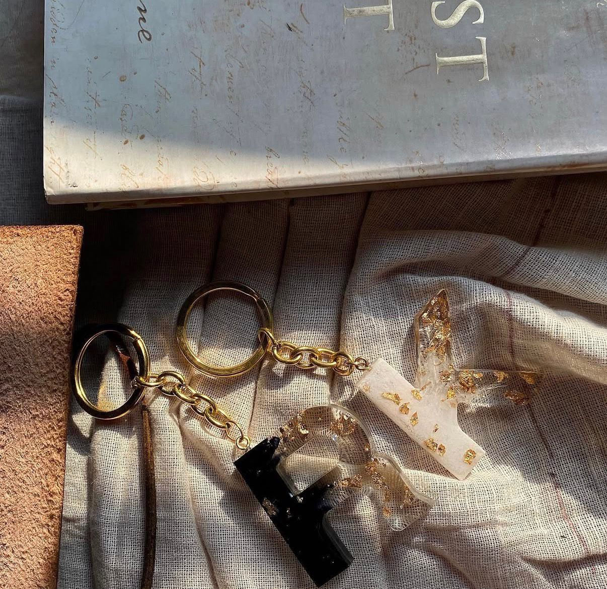 Golden Initial Keychain