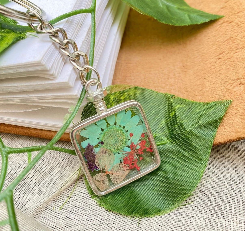 Thumbnail: Mini Terrarium Keychain (Silver Finish)