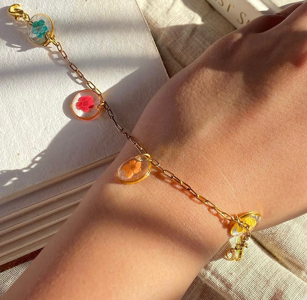 Thumbnail: Plum Blossom Charm Chain Bracelet