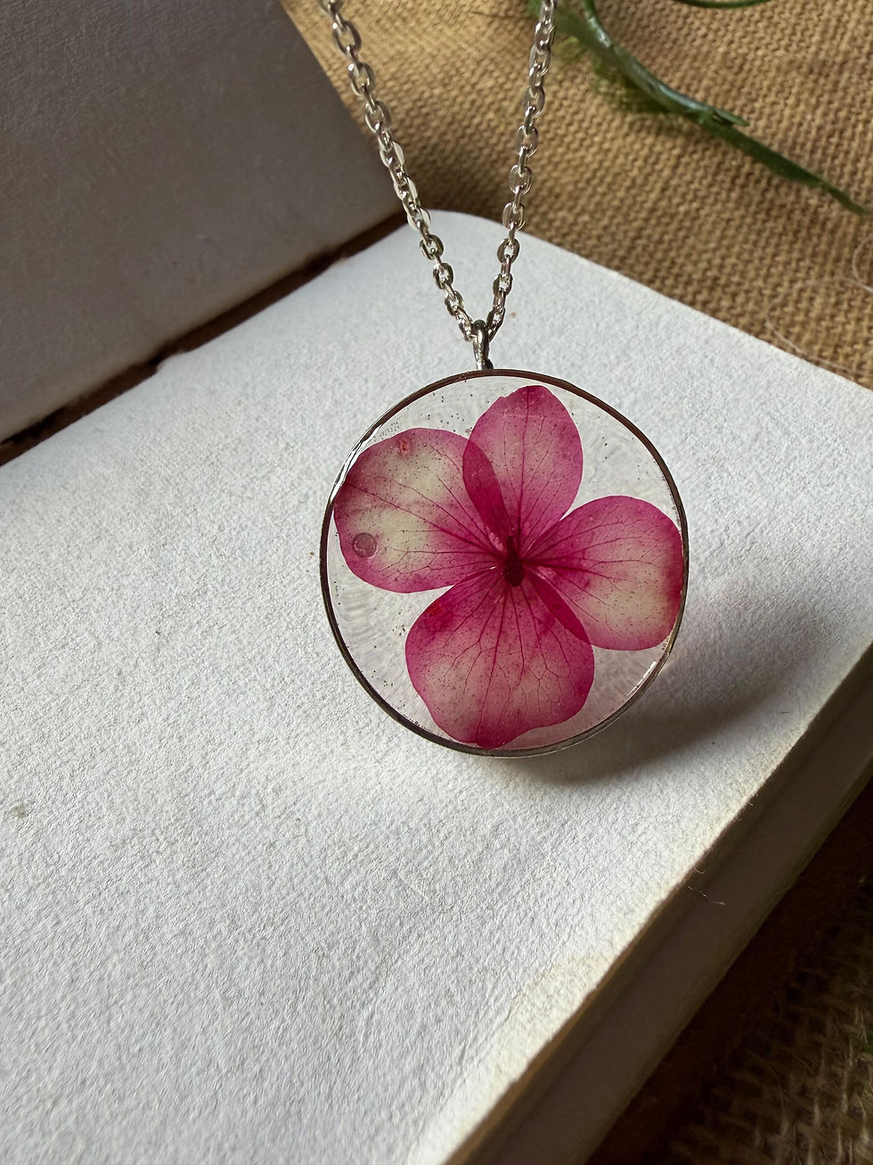 Thumbnail: Blush Hydrangea Frame Pendant