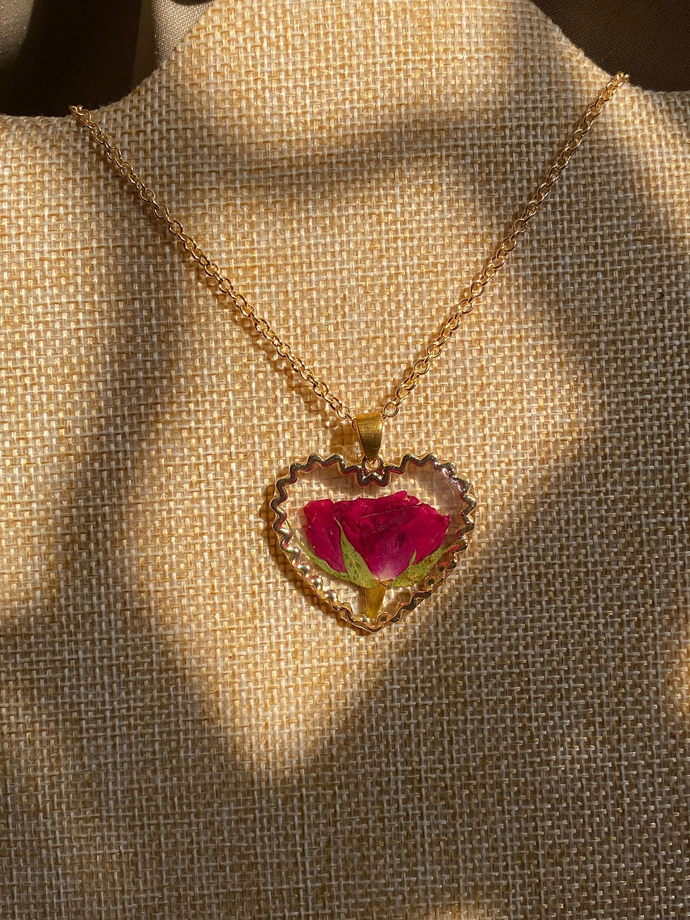 Thumbnail: 14K Gold Frame Rose Pendant