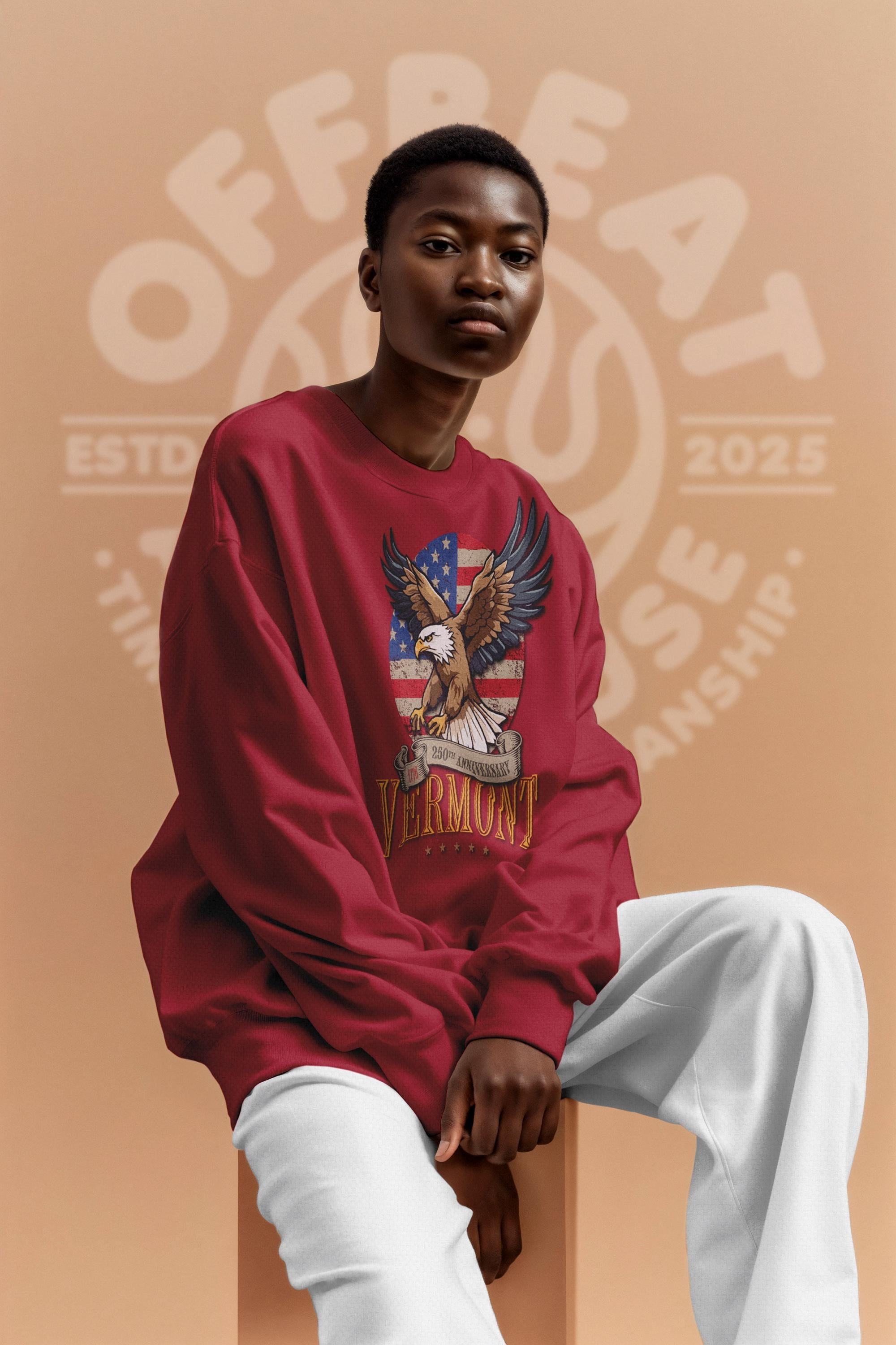 Personalized 250th Anniversary Sweatshirt | Gildan 5400 USA State Gold Print