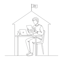 Canadian homeowner reviewing mortgage renewal papers in 2025.