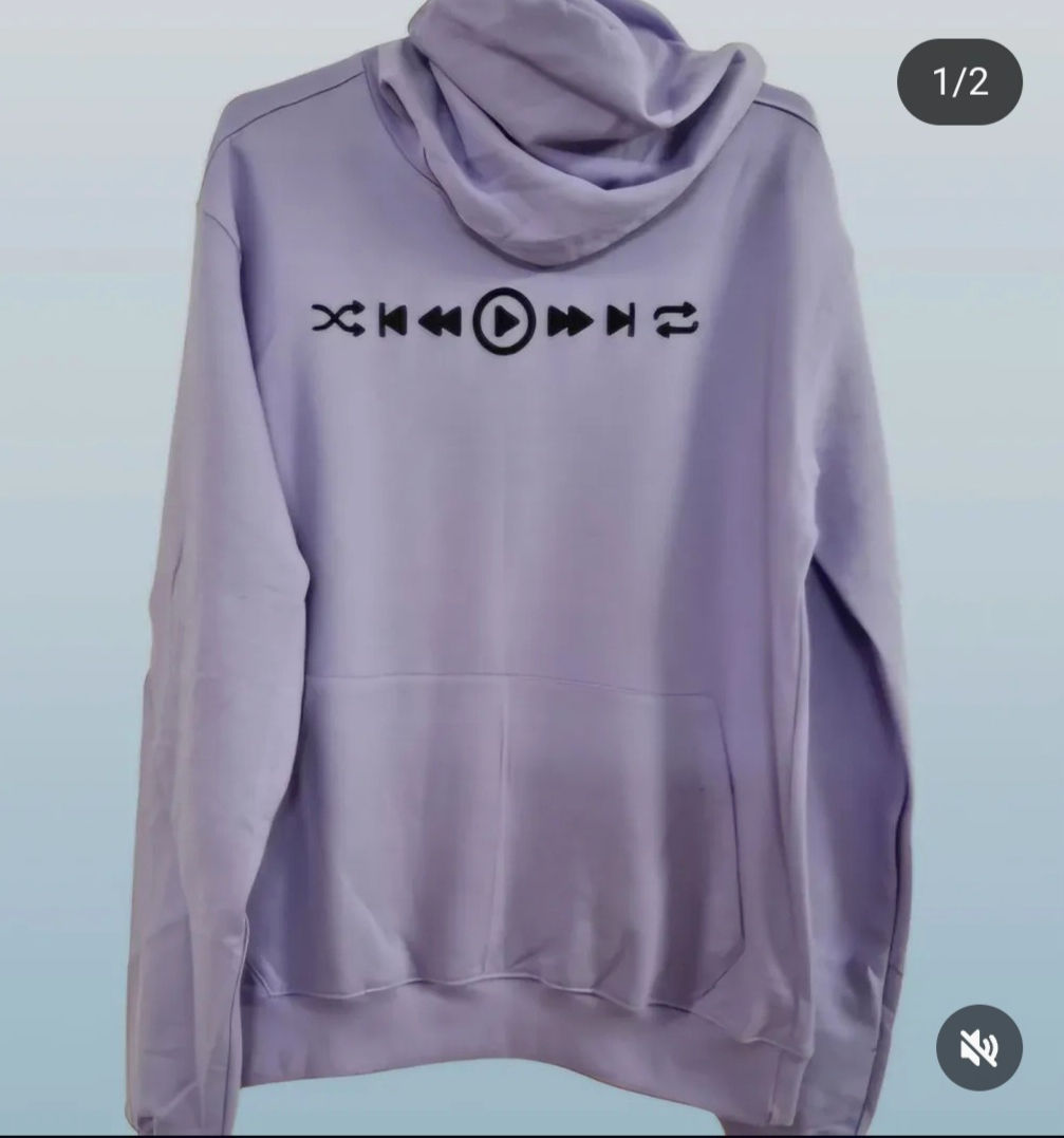 Unisex Sky Blue, Lavender Hoodie 'Player' print 'winter wear' 300GSM cotton