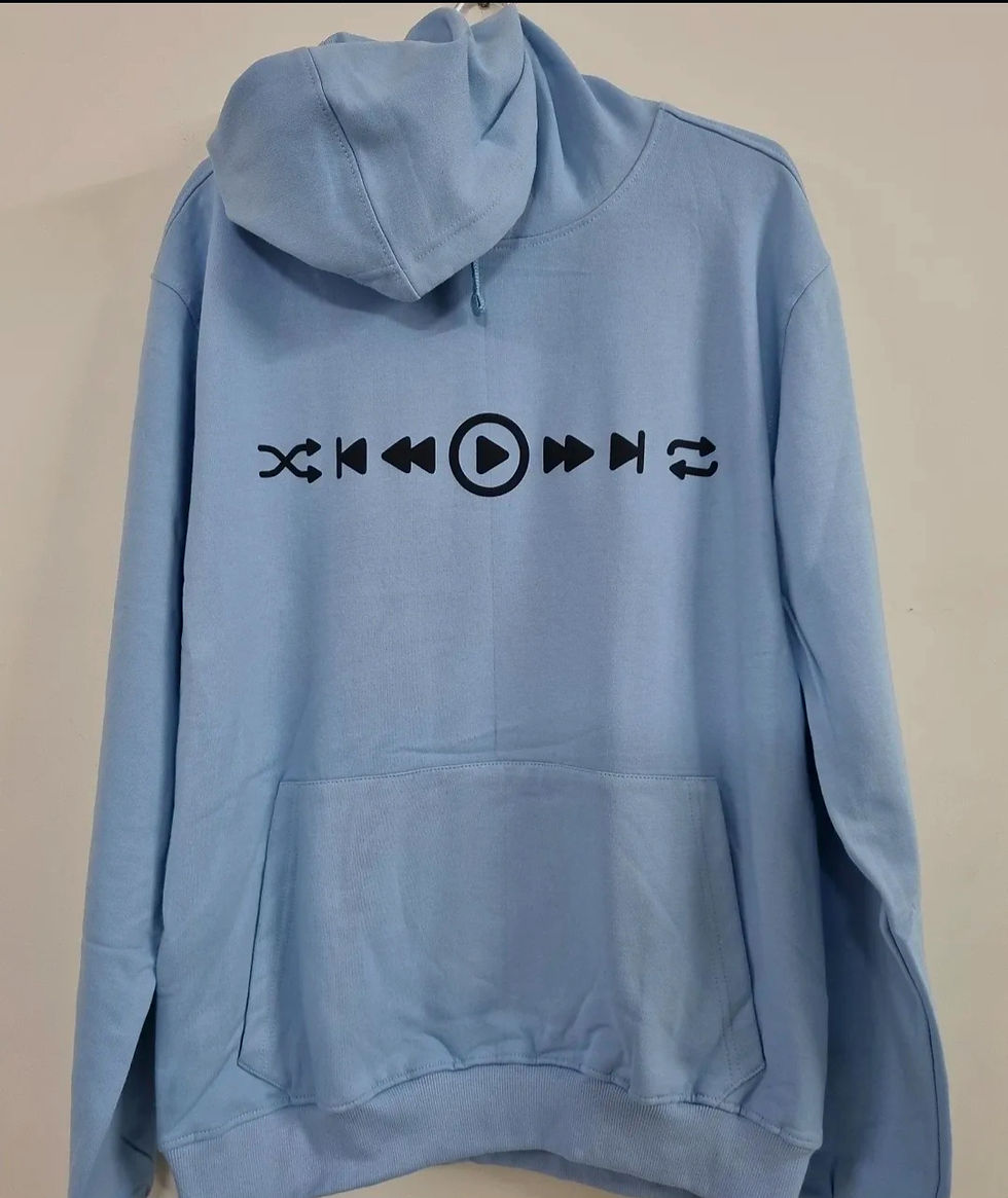 Thumbnail: Unisex Sky Blue, Lavender Hoodie 'Player' print 'winter wear' 300GSM cotton