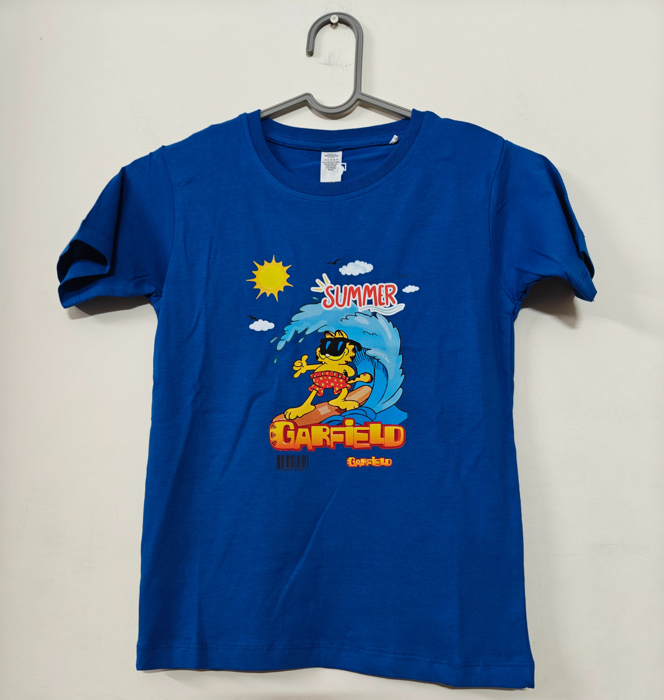 Unisex Kids Royal Blue cotton 'GARFIELD' T-shirt
