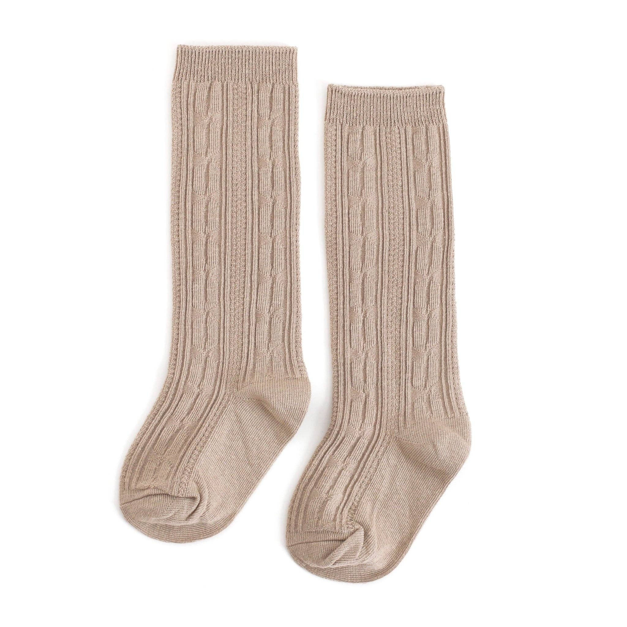 Little Stocking Co. - Oat Cable Knit Knee High Socks