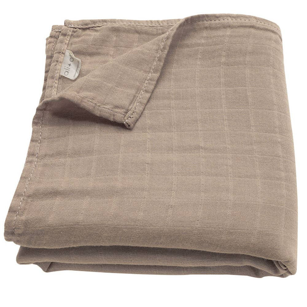 Ali+Oli - Bamboo Muslin Swaddle Blanket (Taupe)