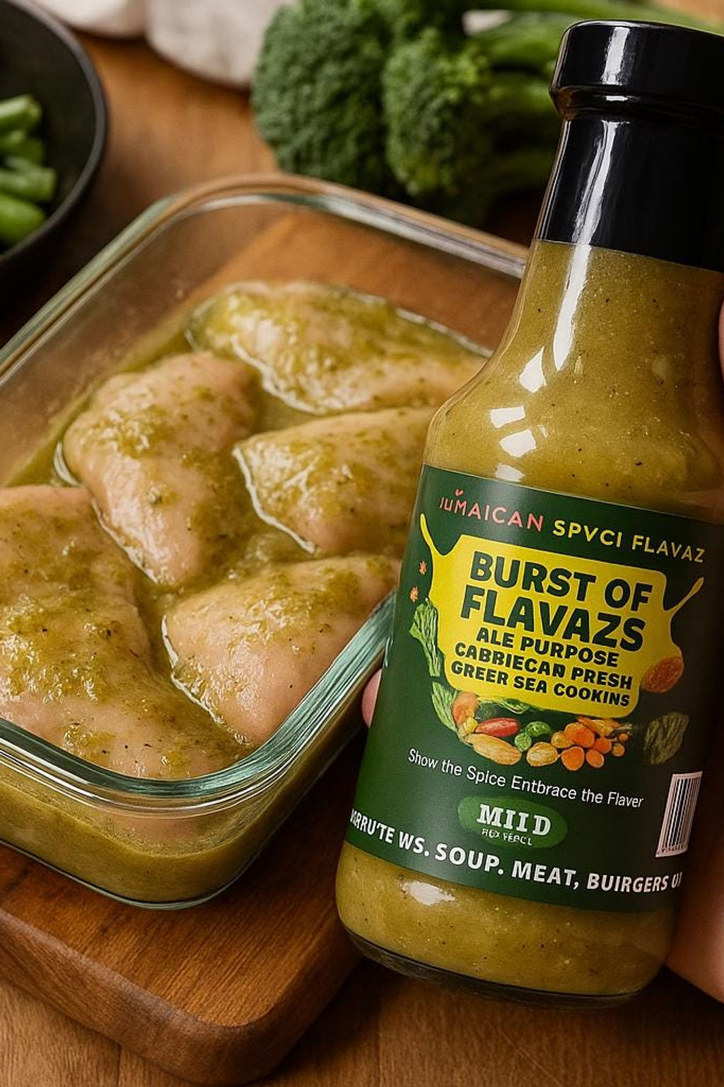 Fresh Caribbean Green Seasoning: Mild All-Purpose Herb Spice Blend