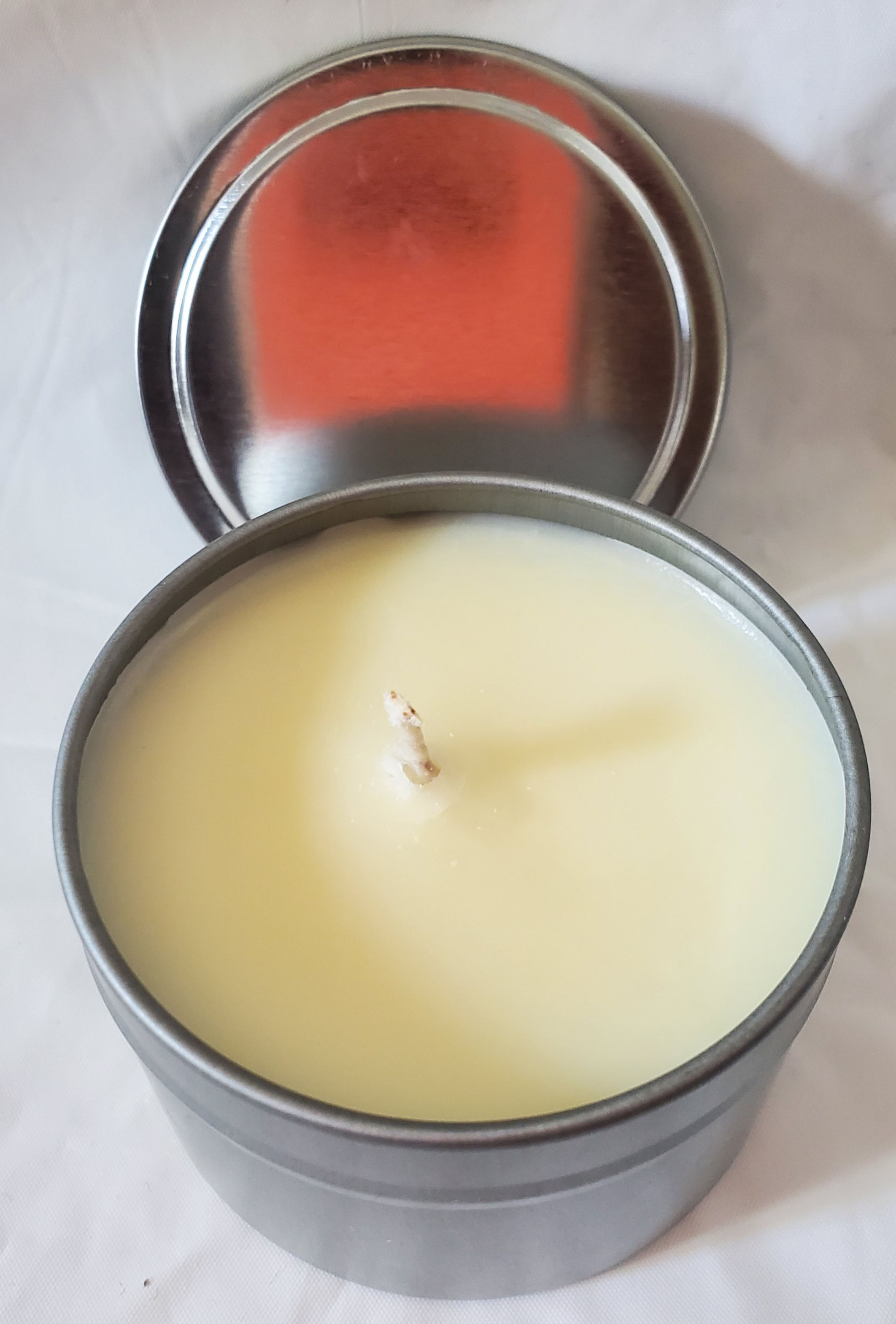 4 oz  tin Natural hand poured Soy Candles 