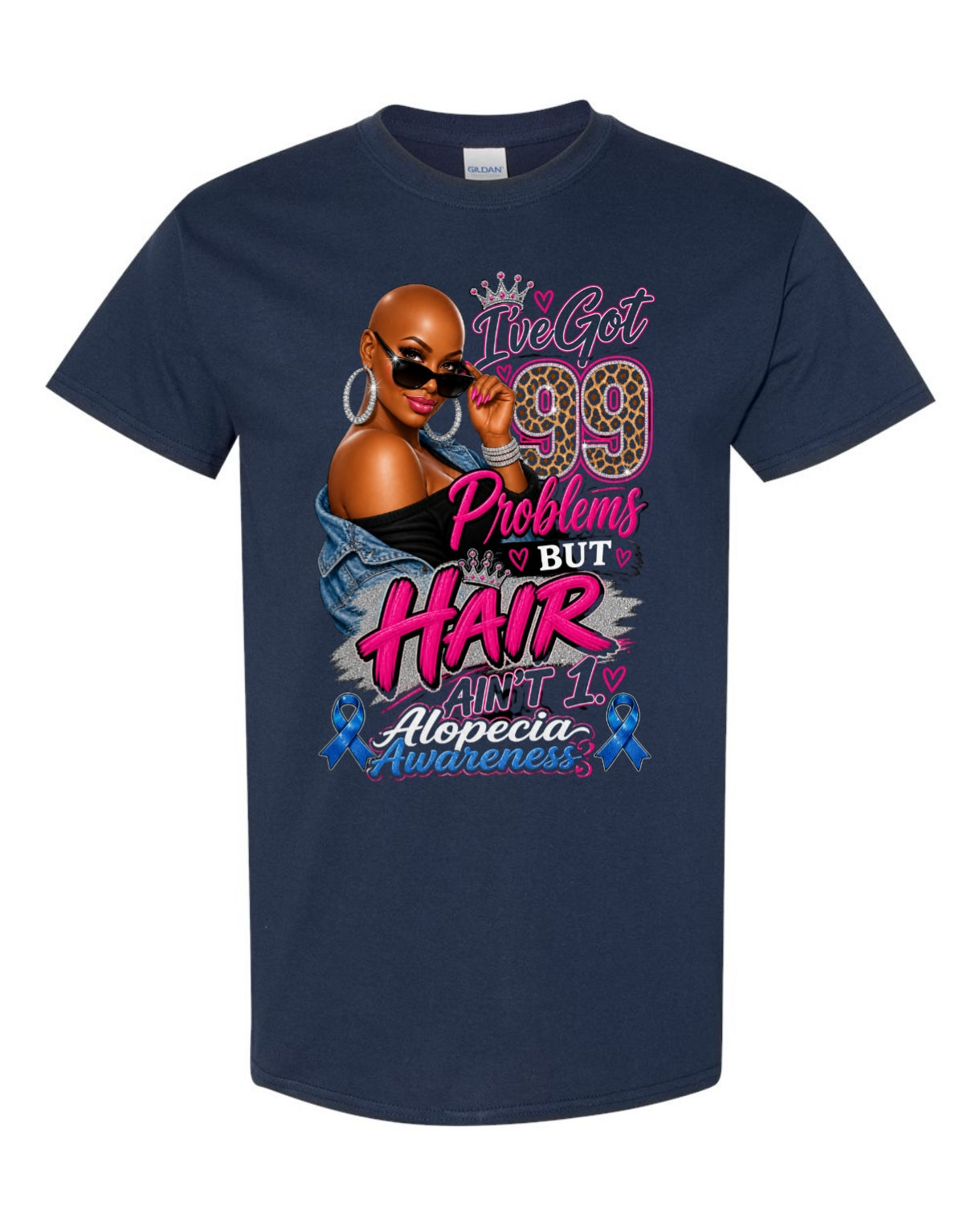 I have 99 problems but hair ain't 1 , Alopecia Awareness tshirt
