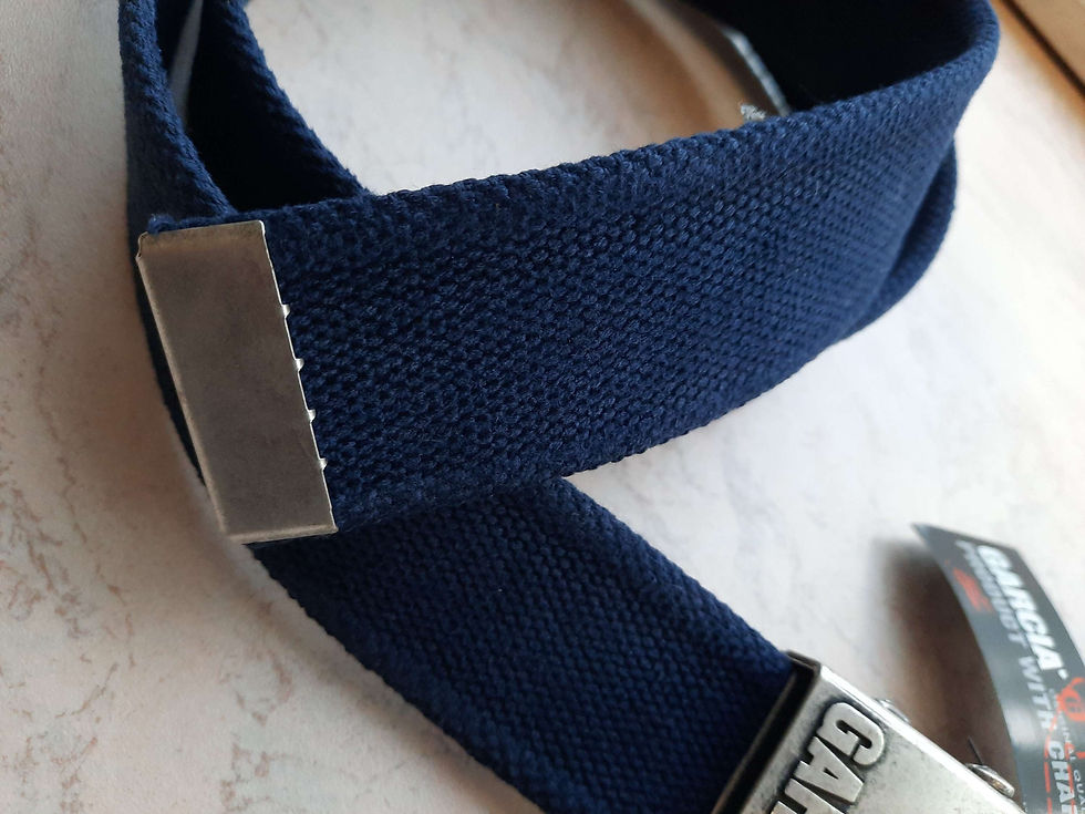 Miniatura: Cintura in cotone T1ID77/40mm Garcia blu con fibbia a cassetta -Confezione 10 pz