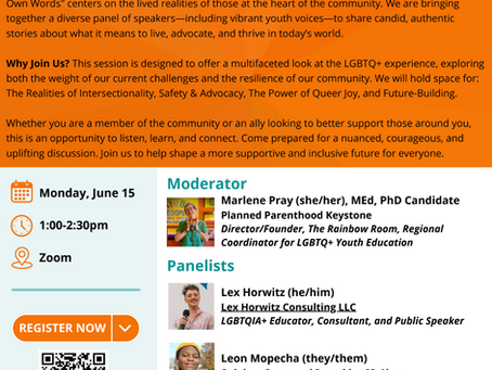 “In Our Own Words” Online Panel