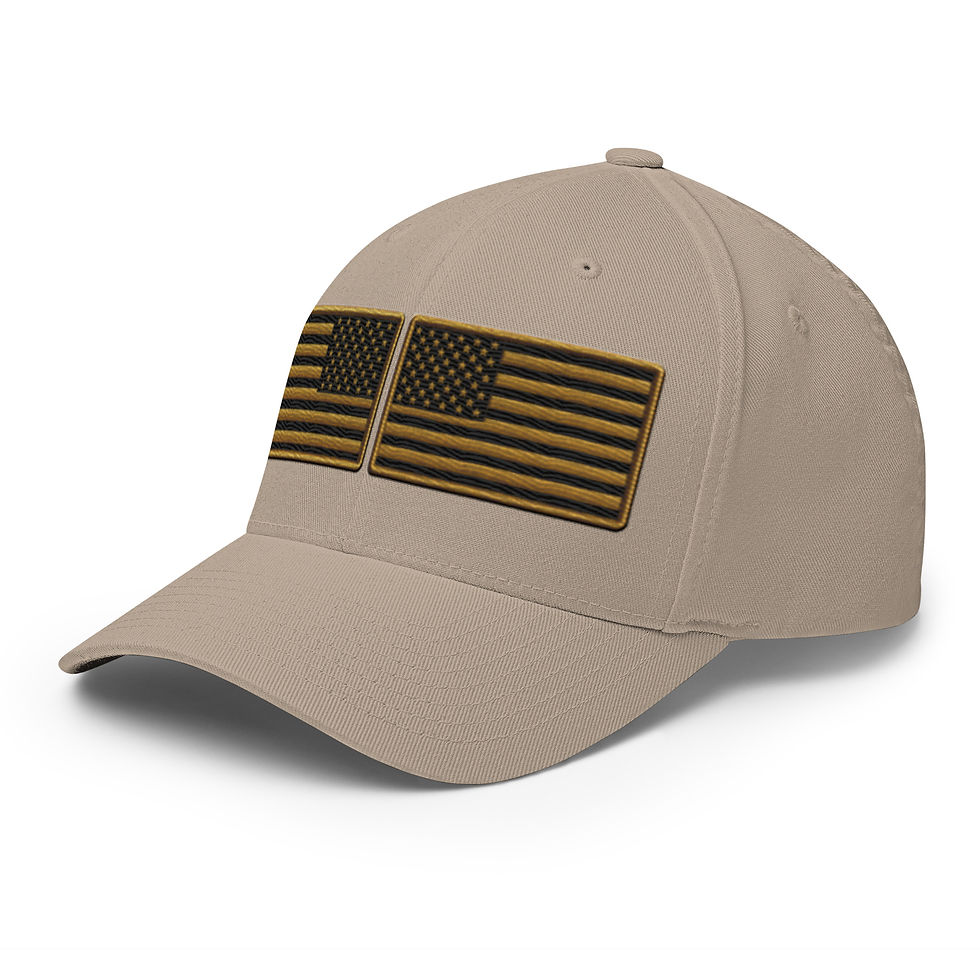 Thumbnail: Correctional Apparel American Gold Embroidered US Flag Twill Cap