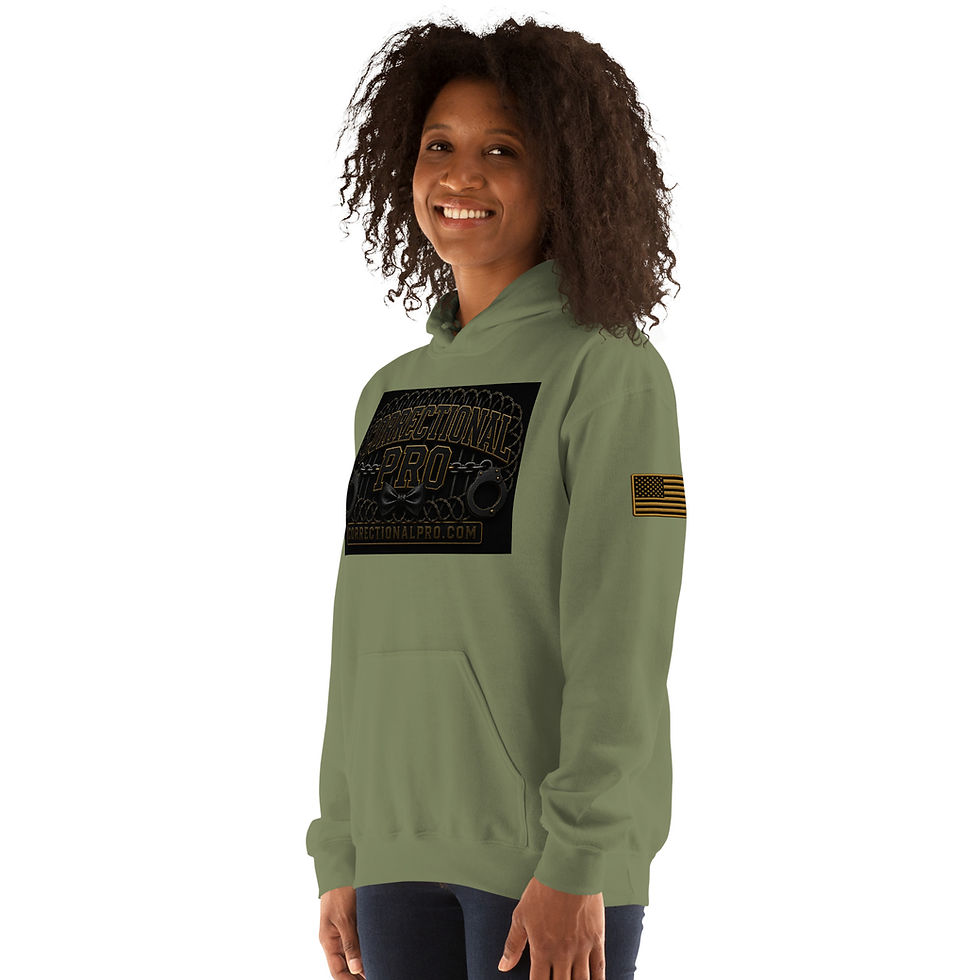 Thumbnail: Correctional Pro Black/Gold Logo dtf Unisex Hoodie