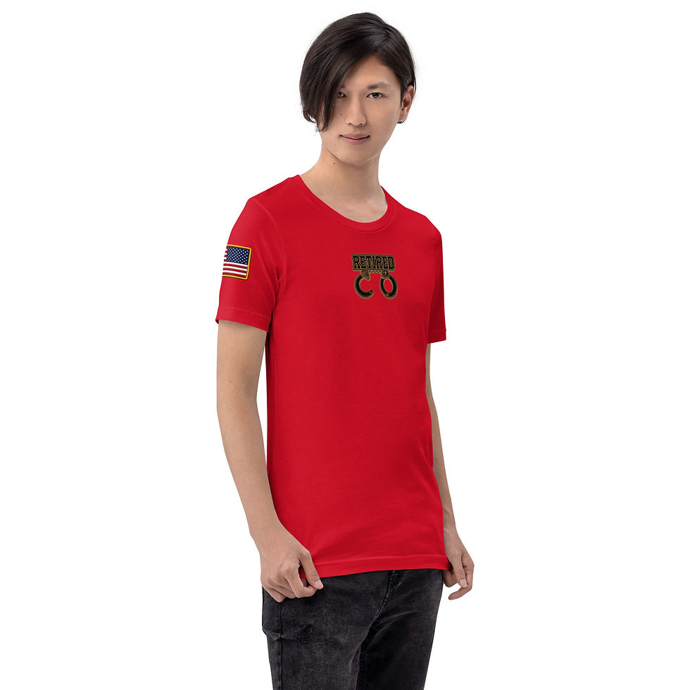 Thumbnail: YO C/O Retired Black/Gold logo USA Flag Unisex T-Shirt