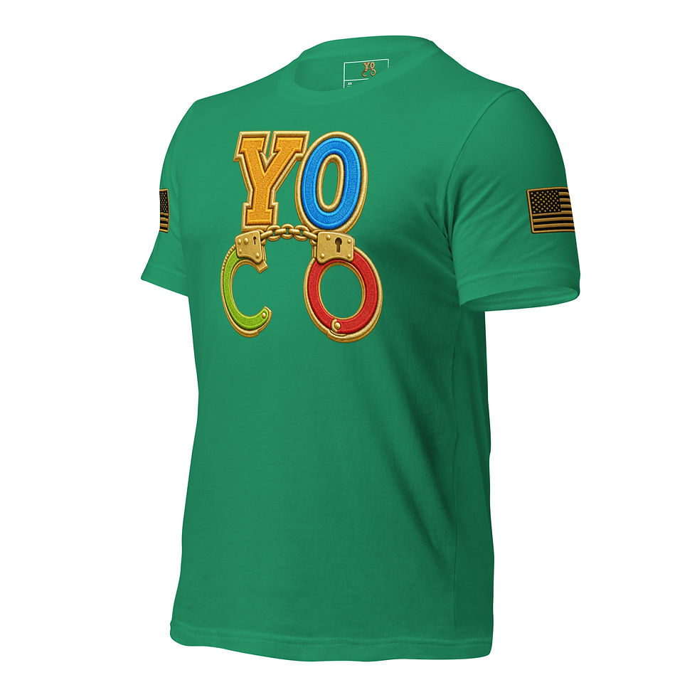 Thumbnail: YO C/O Color/Gold logo Flag Unisex t-shirt