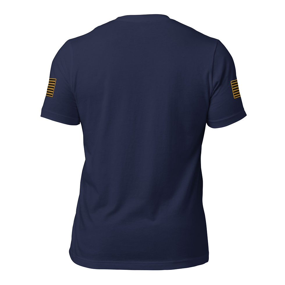 Thumbnail: YO C/O Gold/Navy logo 2 Flag Unisex t-shirt